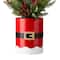 22" Pre-Lit Artificial Christmas Tree in Santa Belt Pot, Warm White LED Lights
